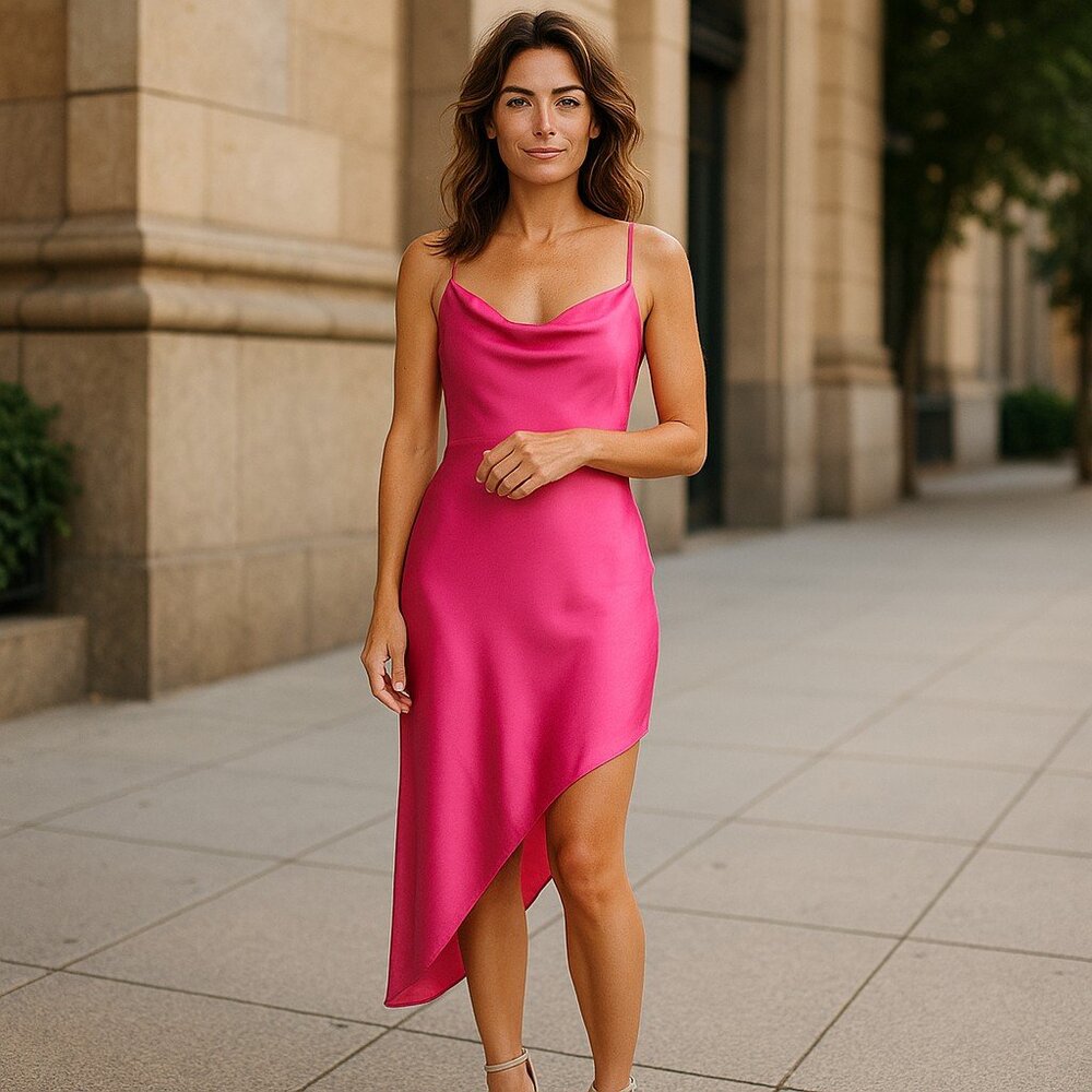 Pink Satin slip dress NWT